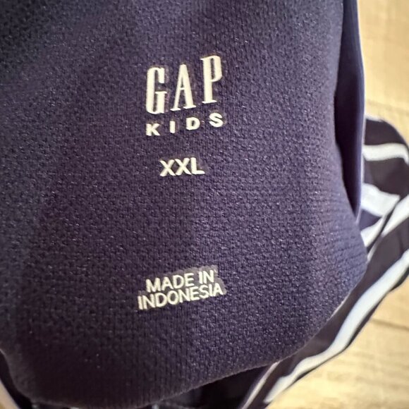 GAP KIDS GIRLS XXL 14 ONE PIECE SWIM SUIT BLUE STRIPE LONG SLEEVE - Picture 4 of 4
